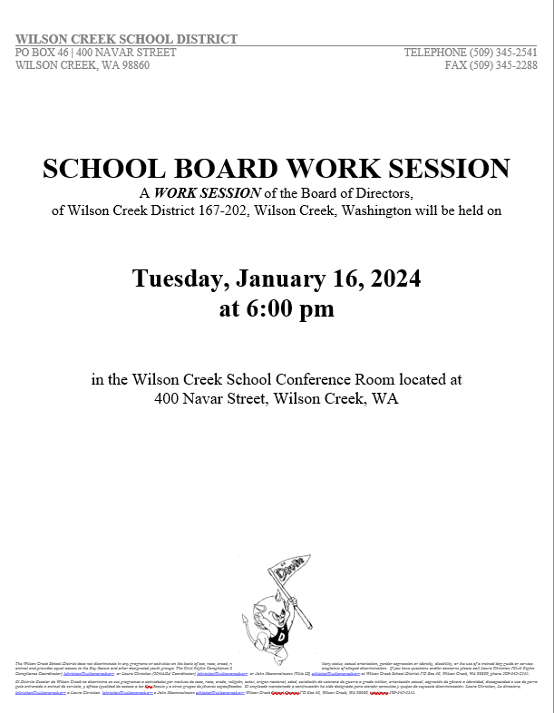 Wilson Creek School District Home of the Devils